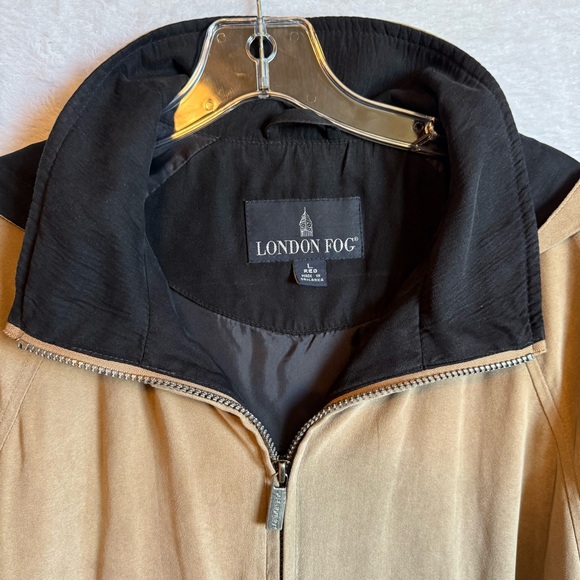 London Fog Suede Hooded Parka Zip Up Jacket Size Large - Picture 3 of 16